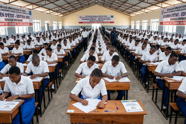 Examen d’État 2026 : coup d’envoi des dissertations pour les finalistes congolais